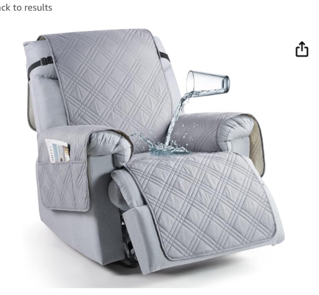 TAOCOCO 100% Waterproof Recliner Chair Cover, Non Slip Recliner Covers for Recliner Chair with Pocket, Washable Reclining Chair Cover Furniture Protector for Kids, Pets(Recliner Chair, Dark Grey) Dark Grey 23.6''