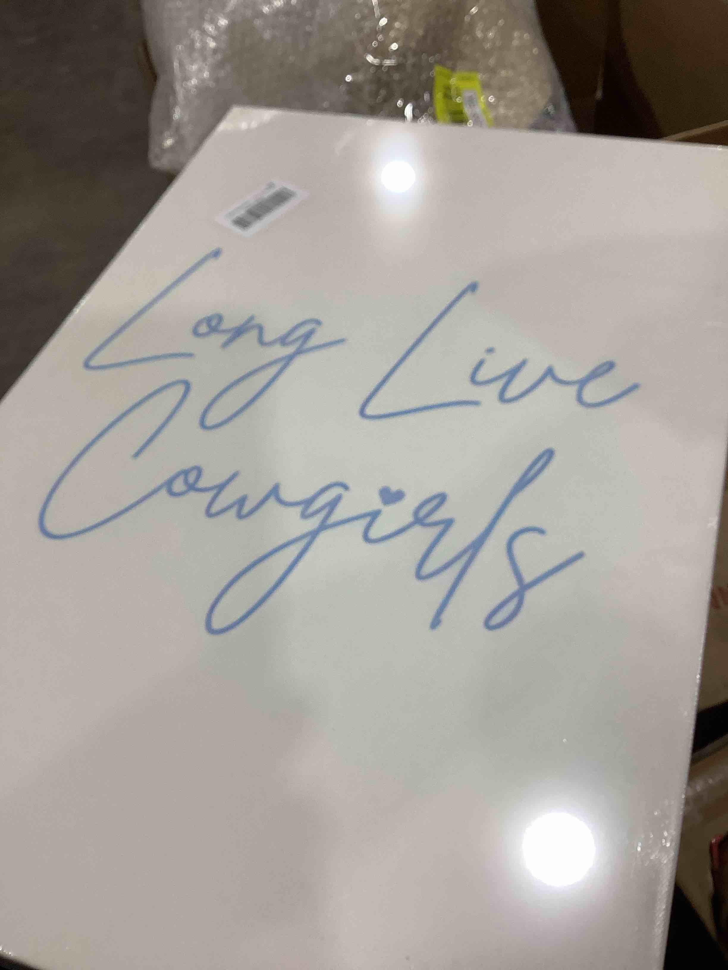 Condition photo showing New/Like New for Long live cowgirls Canvas Wall Art Beige Coquette Poster Prints Set of 3 Girly Apartment Aesthetic Pictures College Dorm Painting Decor for Girls Bedroom 16x24in Framed 16x24in Canvas Beige