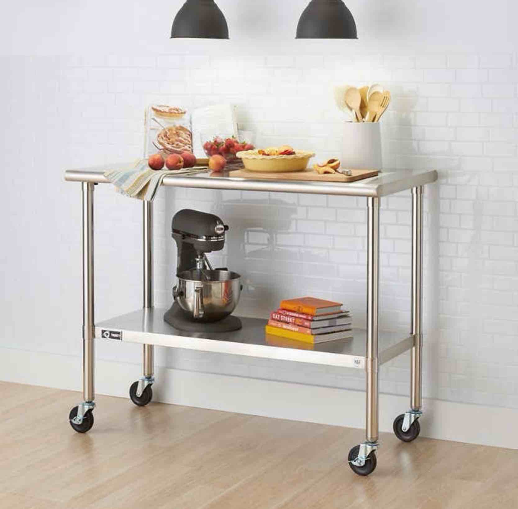 TRINITY Stainless Steel Prep Table 48”W X 24”D x 38.5” H 