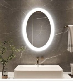 MIRPLUS 20x28 inches Oval Bathroom Mirror for Wall,Lighted Mirrors for Bathroom