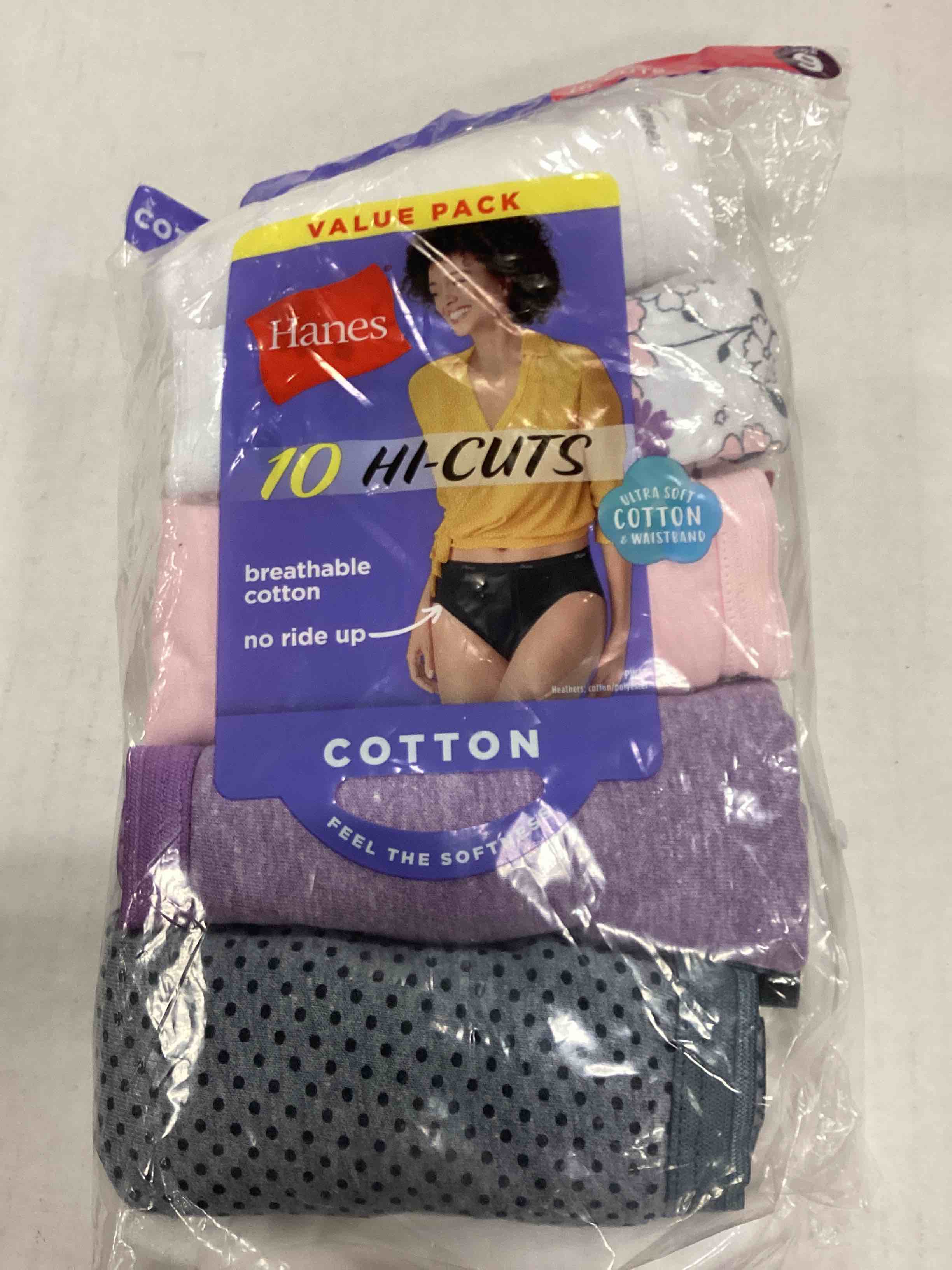 Hanes SIZE 9 Women's Hi-Cut Panties 10-Pack
