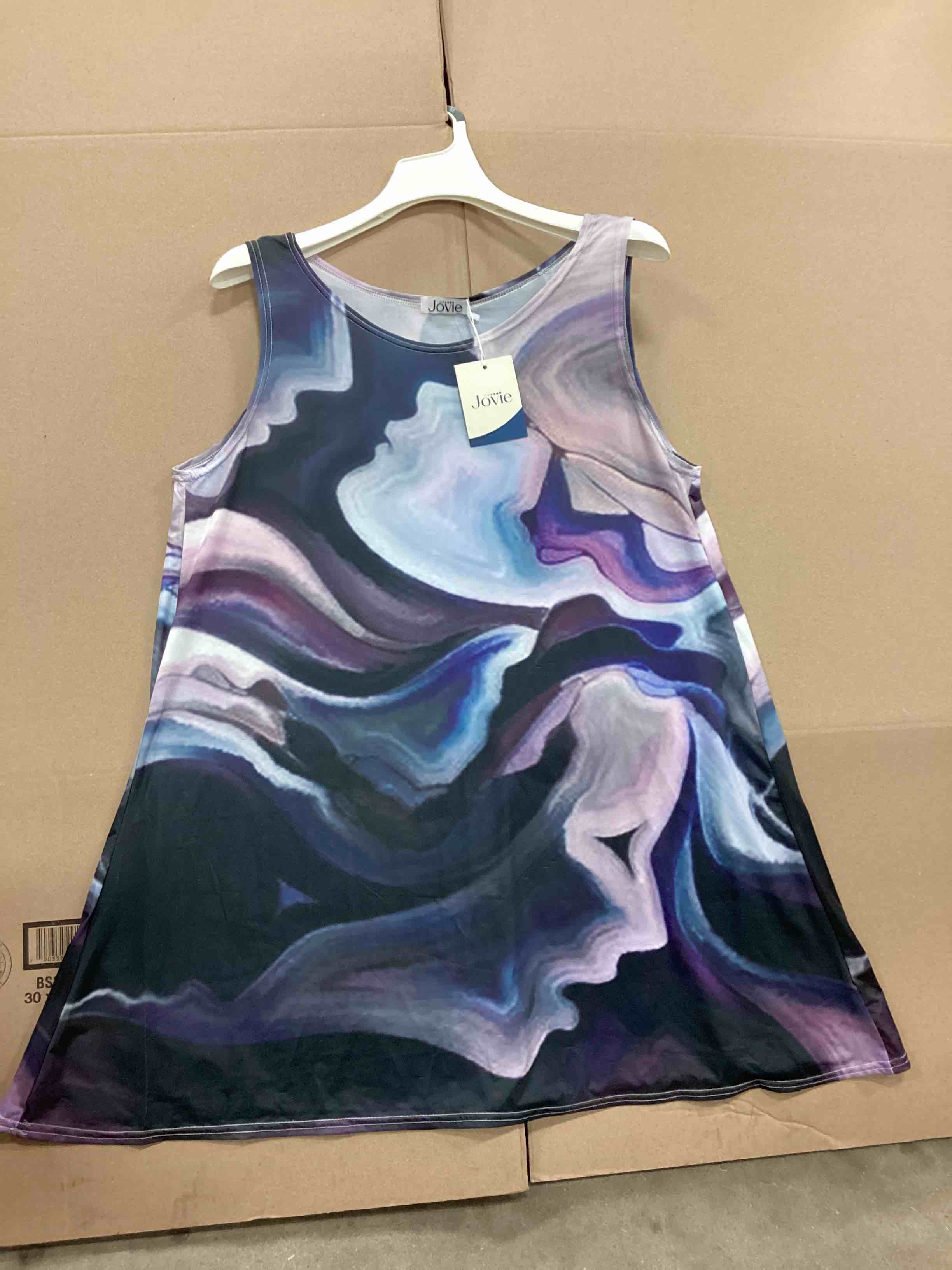 JOVIE MEDIUM NO SLEEVE PUPLE SWIRL DRESS