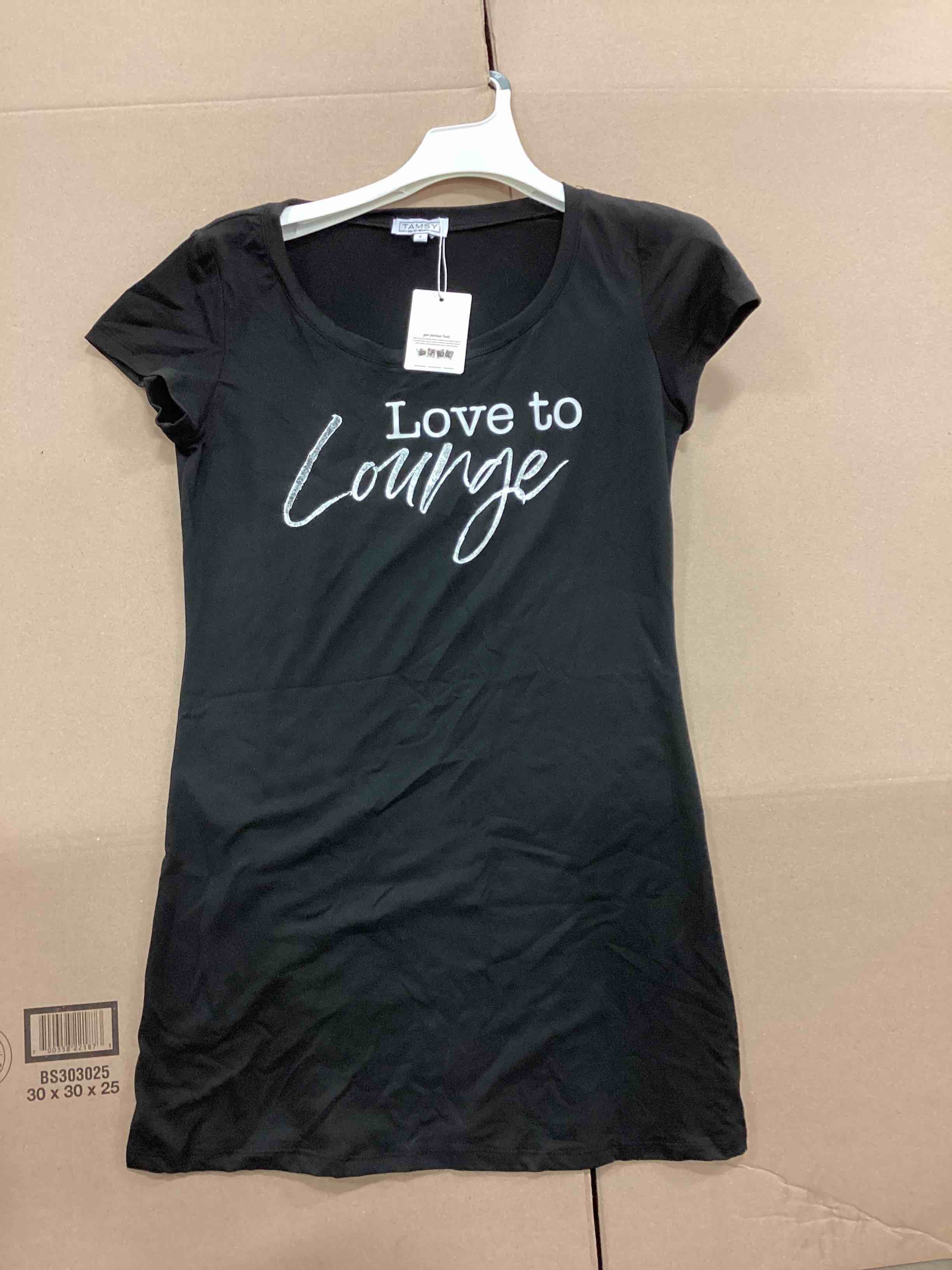 TAMSY SMALL “LOVE TO LOUNGE” BLACK DRESS