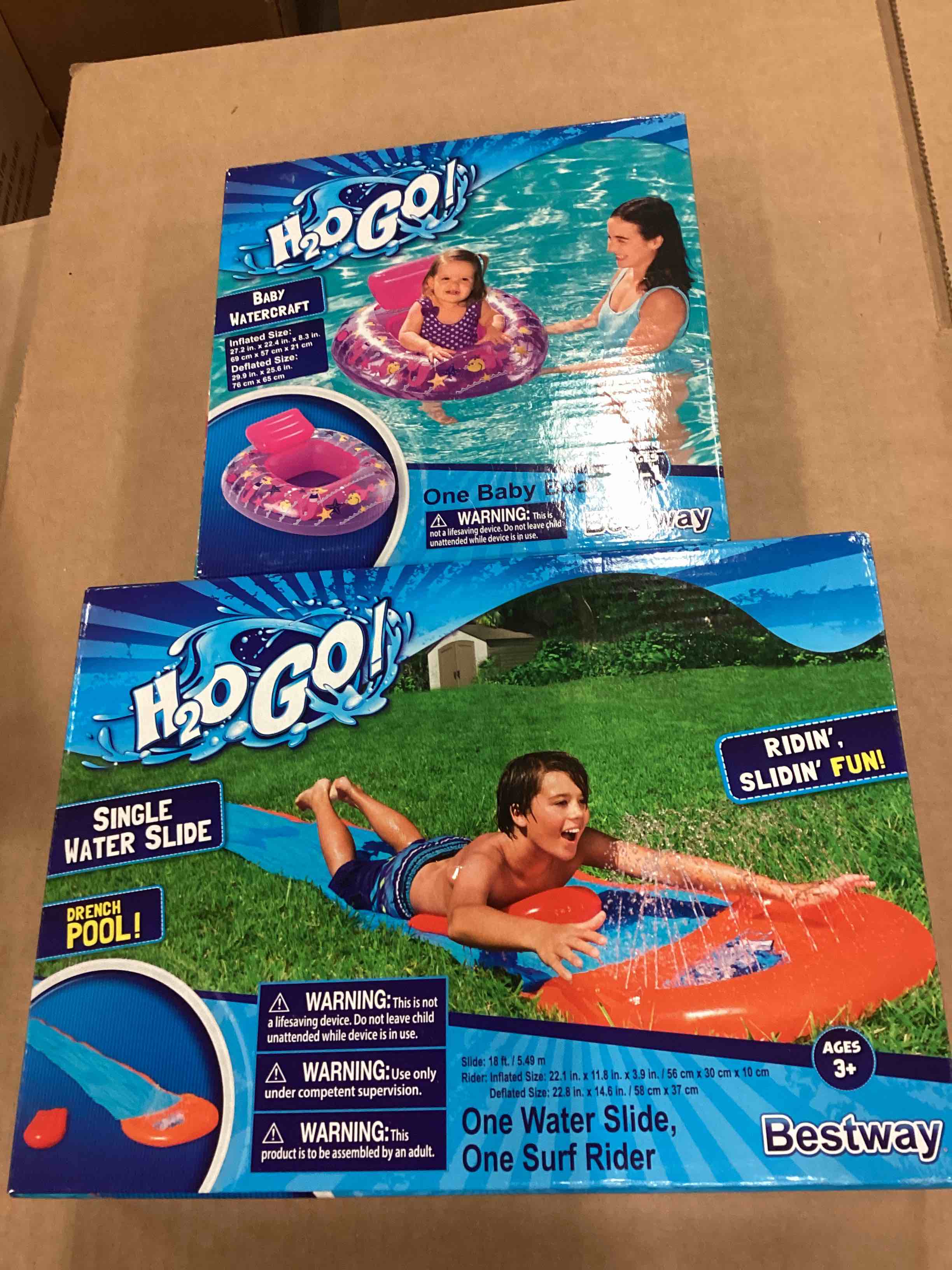 H2O GO BABY WATER CRAFT ONE BABY BOAT, SINGLE WATER SLIED DRENCH POOL