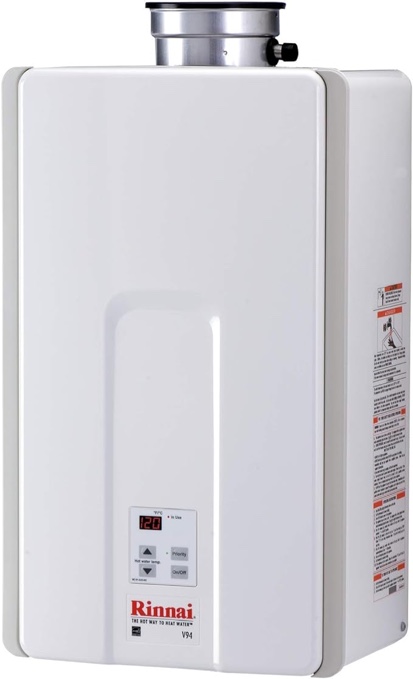 Rinnai V94iN Tankless Hot Water Heater, 9.8 GPM, Natural Gas, Indoor Installation