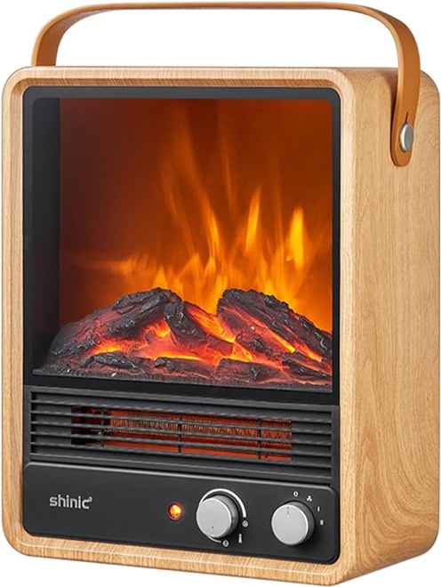 Portable Electric Fireplace Heaters for Indoor Use,1500W Space Heater Fireplace with Realistic Flame & Fire Crackling Sound, Safety Protection, Portable Fireplace Heater for Home