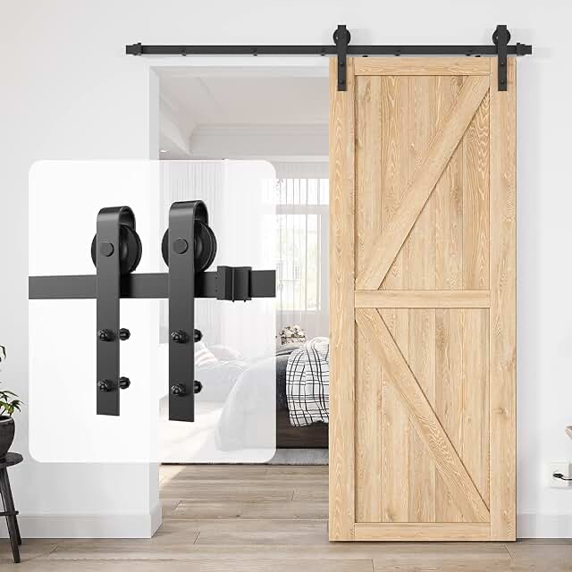 Skysen 6ft Single Sliding Barn Door Hardware Kit