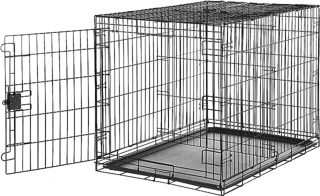 AmazonBasics Single-Door Folding Metal Dog Crate - Large (42x28x30 Inches)