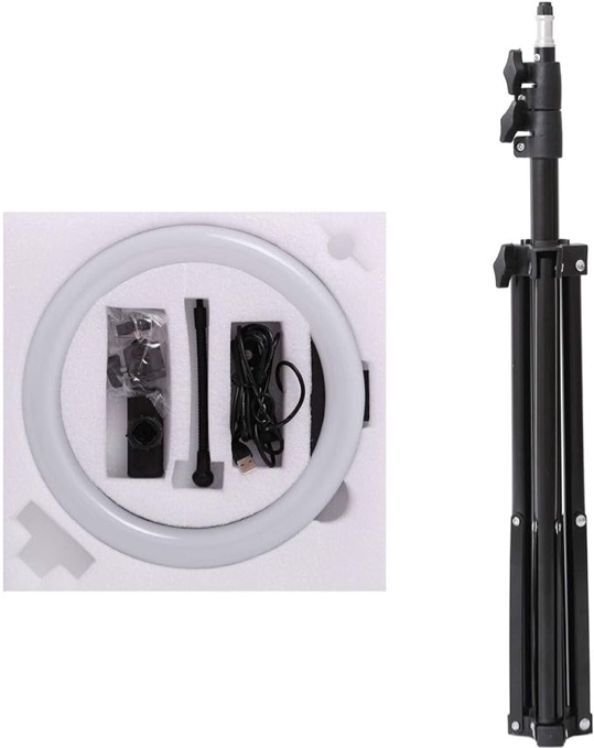 10-inch RGB Multi-Color Light Selfie Ring Light, with Tripod Photography Ring Light, Makeup Video Shooting Suitable for Tiktok Shooting Video/Makeup/Live Streaming/Photography/Video Blog