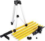 Laser Level Pole with Adjustable Mount 5/8''&1/4'' thread, Telescoping tripod pole 12FT/3.7M with Tripod and for Rotary and Line Lasers (MET-SP6 Pole With Tripod)
