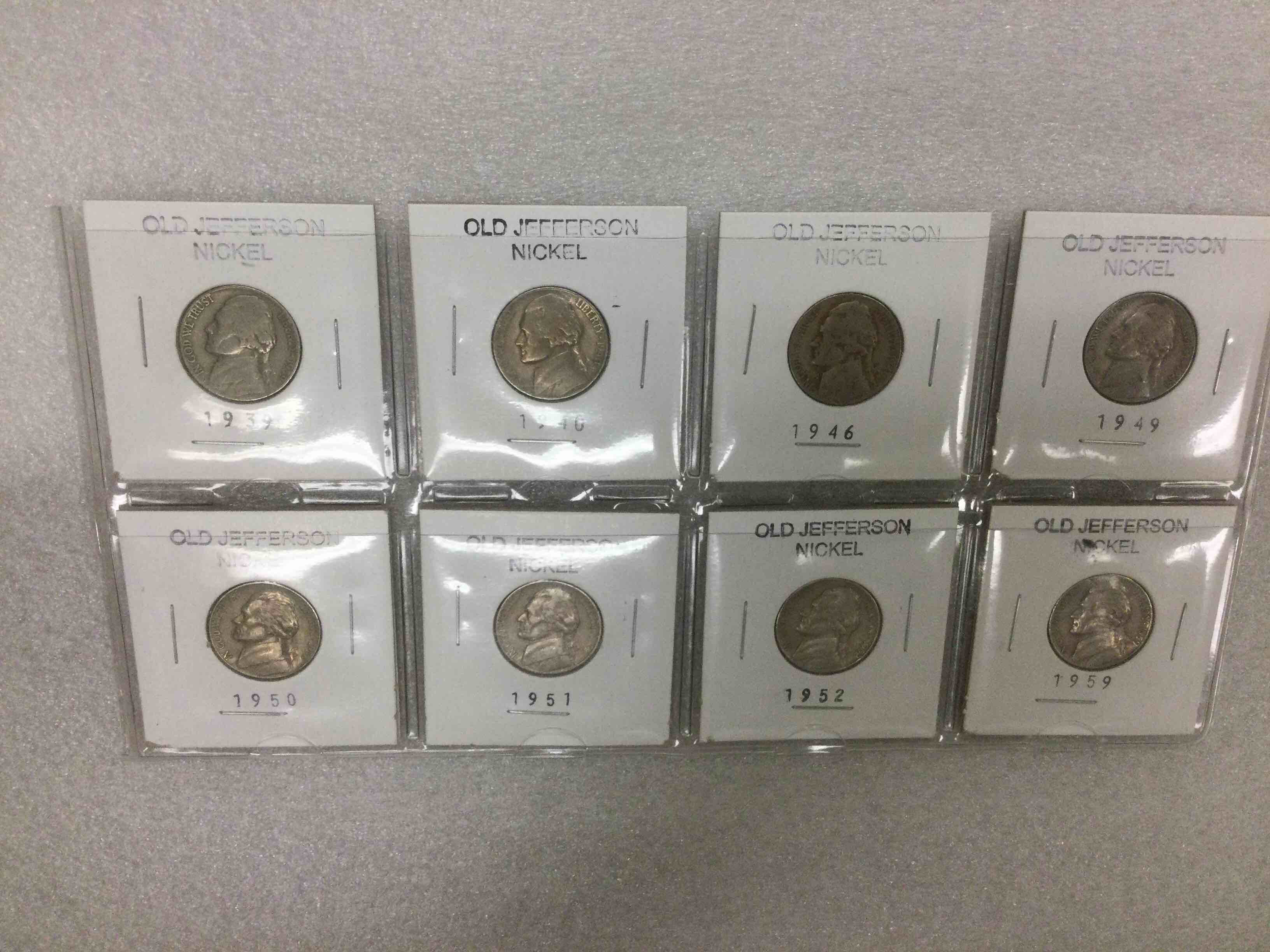 8 Old Jefferson Nickel 