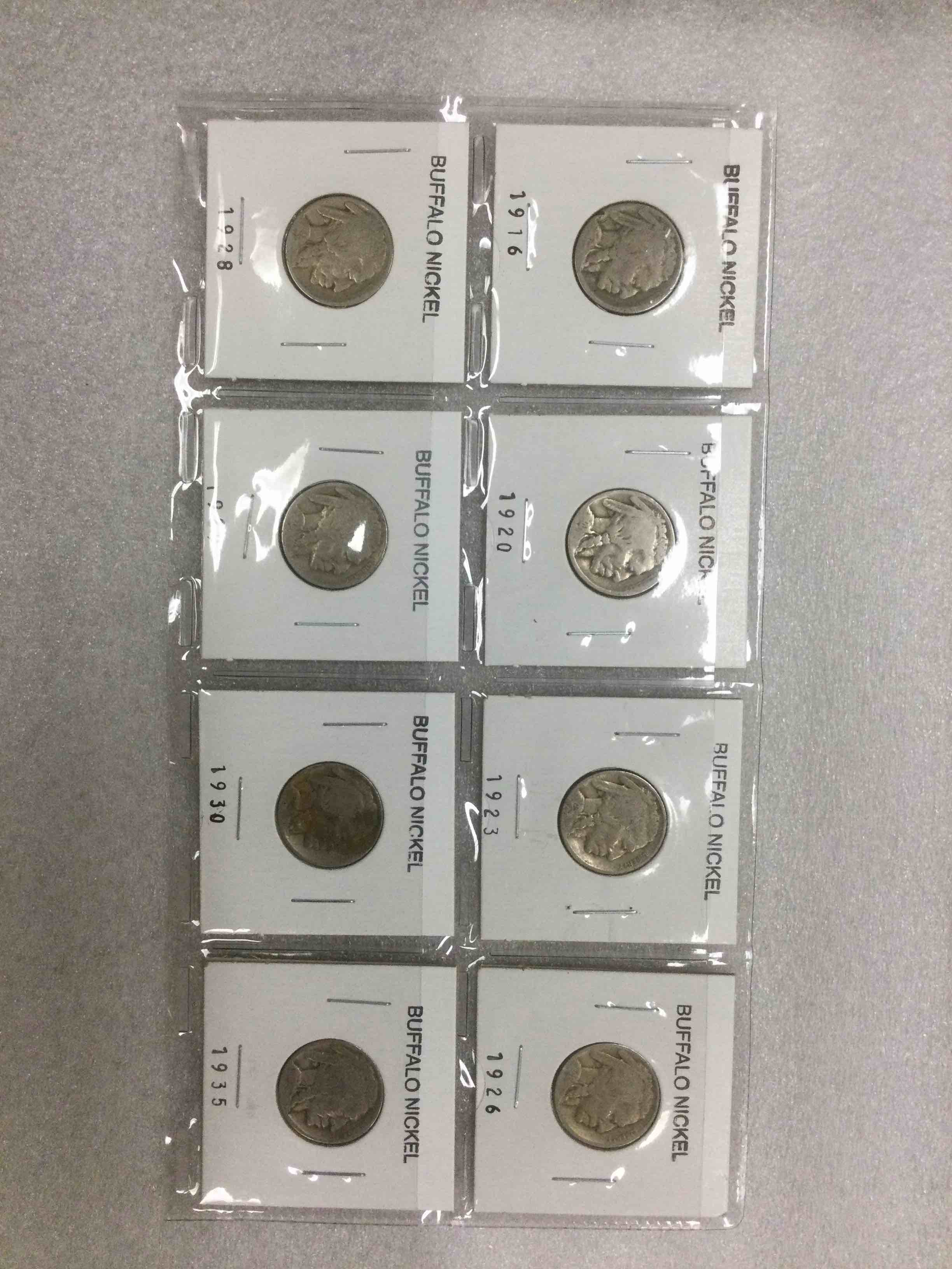 8 Buffalo Nickels 