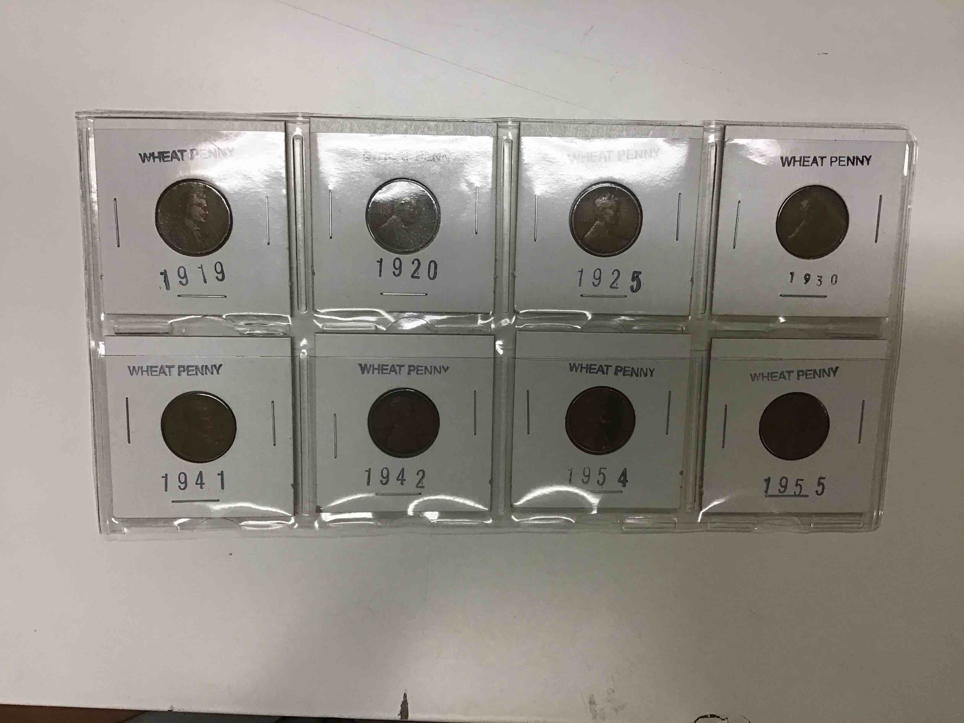 8 Wheat Pennies. 