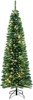 SINTEAN Slim Christmas Tree Prelit 6 Ft, Skinny Christmas Tree W/ 555Hinged Tips & 160 Led Lights, Slim Tree for Small Living Spaces, Apartments, Or Limited Space 6FT