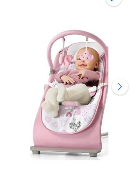 Baby Bouncers for Infants, Portable Baby Bouncer with 3-Point Harness, Baby Seats for Infants, Baby Vibrating Infant Seat for 0-6 Months Pink
