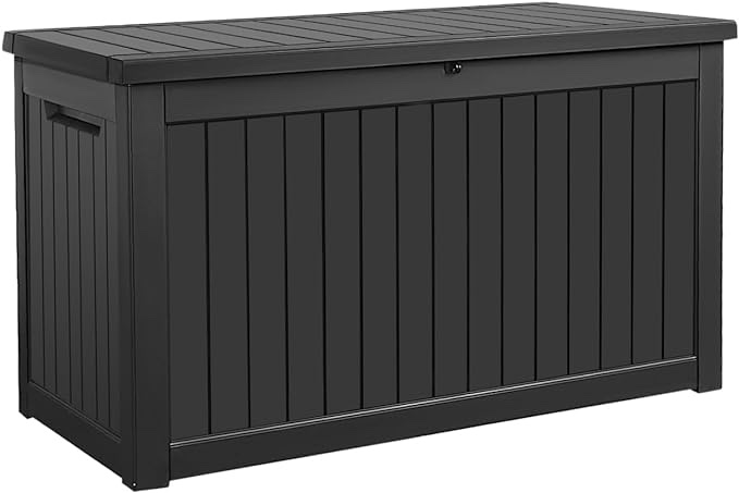 XXL 230 Gallon Large Outdoor Storage Deck Box, Waterproof Outdoor Storage Box with Built-in Steel Beams, Resin Deck Box for Patio Furniture Cushions, Pool Supplies, Toys & Gardening Tools