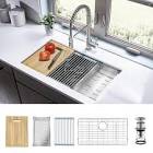 33'' L Undermount Single Bowl Stainless Steel Kitchen Sink 