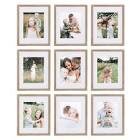 Sheffield Home 9 Piece Gallery Wall Frame Set, 11x14 Inch, Matted to 8x10 Inch, Light Natural