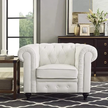Sanner Chesterfield Accent Chair, Luxurious for Cozy Living Rooms, Mid-Century Modern Accent Chair