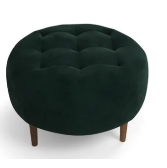 Geo 31.5" Wide Velvet Tufted Round Cocktail Ottoman