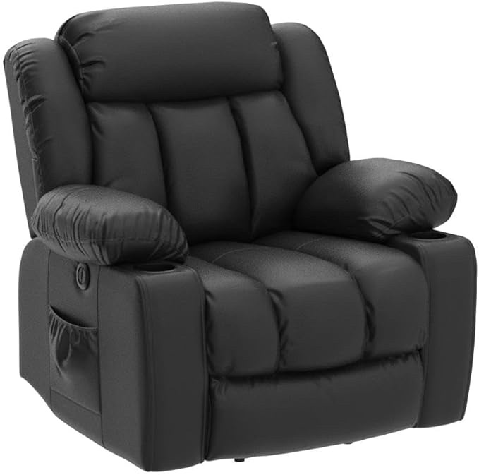 ASHOMELI Large Power ( incomplete 1 only box): Lift Recliner Chair for Elderly with Massage and Heating Function,2 Side Pocket,2 Cup Holders,USB Charge Port (Black)