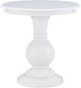 BOWERY HILL Round Transitional Wood Accent Table w/Pedestal Base in White