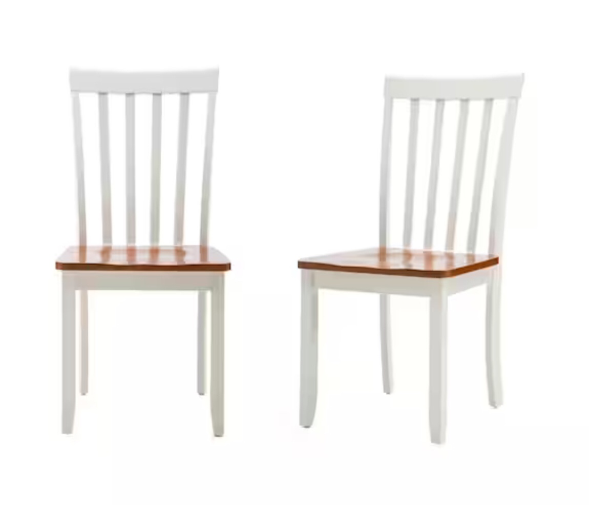 Bloomington Cream and Honey Oak Wood Dining Chair (Set of 2)