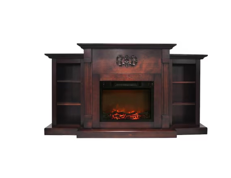 Cambridge 72.3-in W Mahogany Fan-forced Electric Fireplace