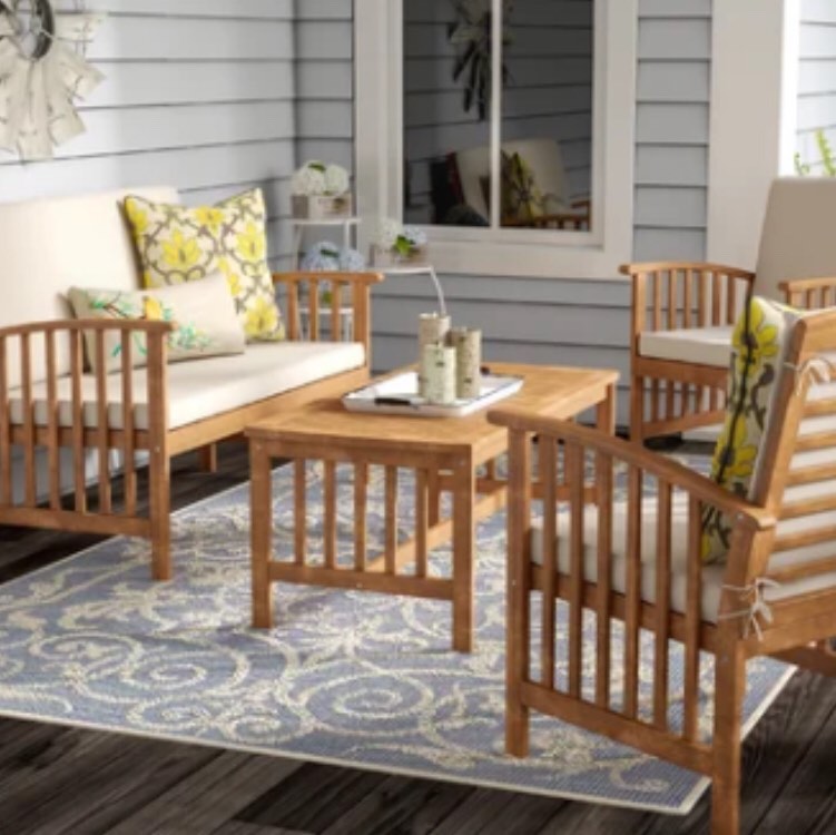 Delosreyes 4 Piece Sofa Seating Group with Cushions
