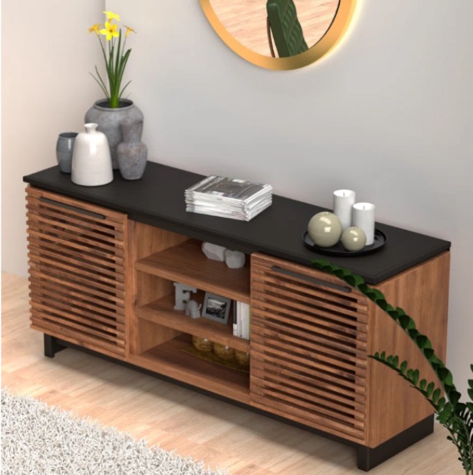 Liddel 85" Fully Assembled TV Stand, Fits TVs up to 85" black