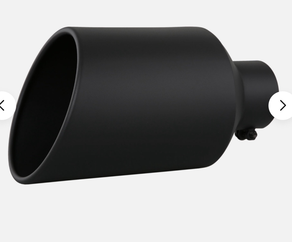 Black 4" Inlet 8" Outlet 15" Long Rolled End Angle Cut Truck Exhaust Tip Fedar