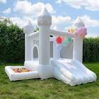 White Bounce House, Bounce House with Blower, Inflatable Bouncer, Children's Toy, Sewn with Extra Thick Material for Durability