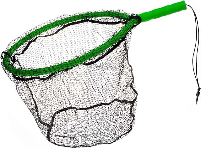 MoiShow Floating Fishing Net Fish Landing Net, Fishing Nets for Fish, Kayak Fishing Net with Third-gen Upgrade Locking Switch - Lightweight Rubber Coated Fish Net for Easy Catch & Release