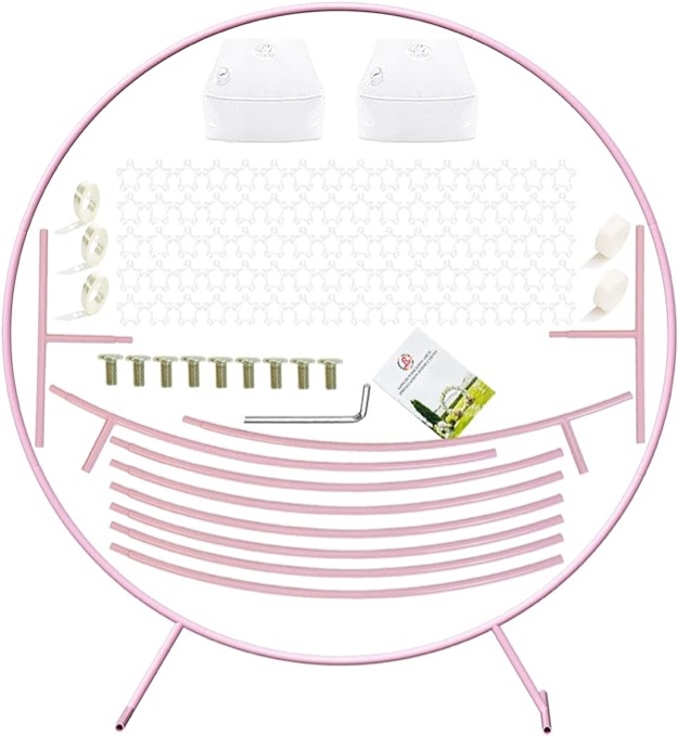 LANGXUN Kit de arco de globos redondos de metal de gran tamaño, para decoración de bodas, fiestas de cumpleaños, decoraciones de graduación y fondo de fotos de baby shower 