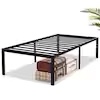Tall Bed Frames Black, Metal Frame Twin Platform Bed With Heavy Duty Platform and Steel Slat, Easy Assembly, Noise Free