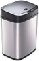 Ninestars Bedroom or Bathroom Automatic Touchless Infrared Motion Sensor Trash Can, 3 Gal 12L, Stainless Steel Base (Rectangular, Rose Gold/Black Lid)