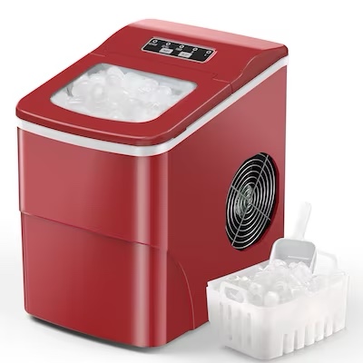 COWSAR 26-lb Countertop or Portable Bullet Ice Maker (Red)