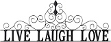 Collections Etc Scrolling Live Laugh Love Metal Wall Art, Standard, Black