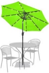 Sundale Outdoor 7 ft Solar-Powered 24 LED Lighted Patio Umbrella Table Market Umbrella with Crank & Push Button Tilt for Garden, Deck, Backyard, Pool, 8 Steel Ribs, Polyester Canopy (Apple Green)