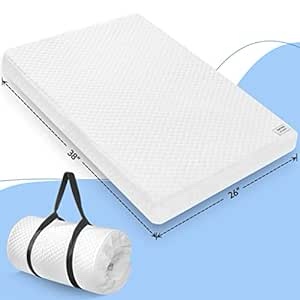 Pro Goleem Pack and Play Mattress (38’’x26’‘), Waterproof Fitted Pack n Play Mattress Pad, Soft Playard Mattress Playpen Mattress Mini Crib Mattress for Babies and Toddlers
