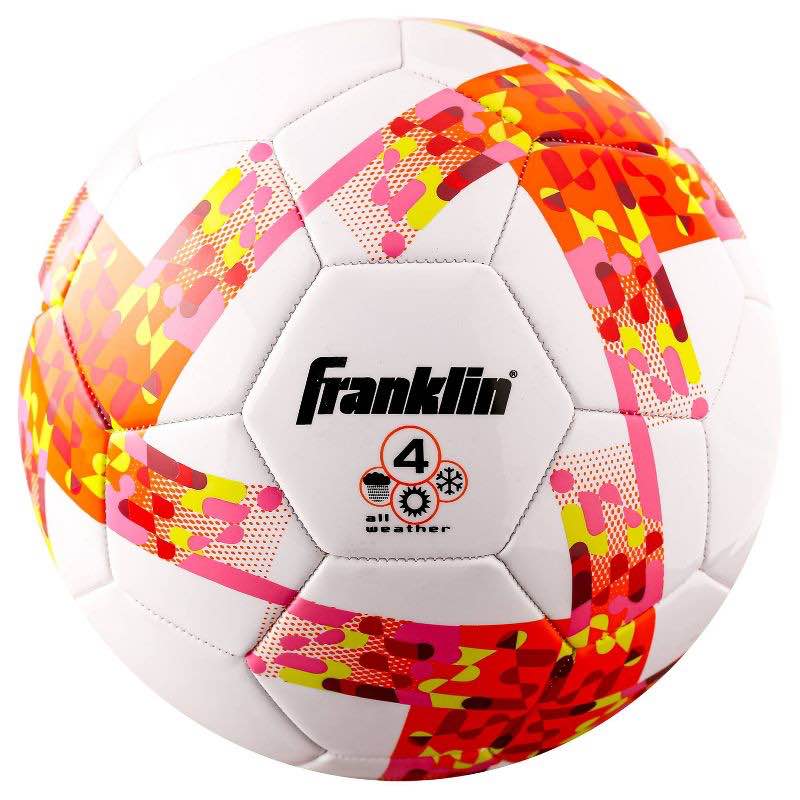 ?Franklin 4 All Weather Size 4 Soccer Ball Pink/Red Design NEW