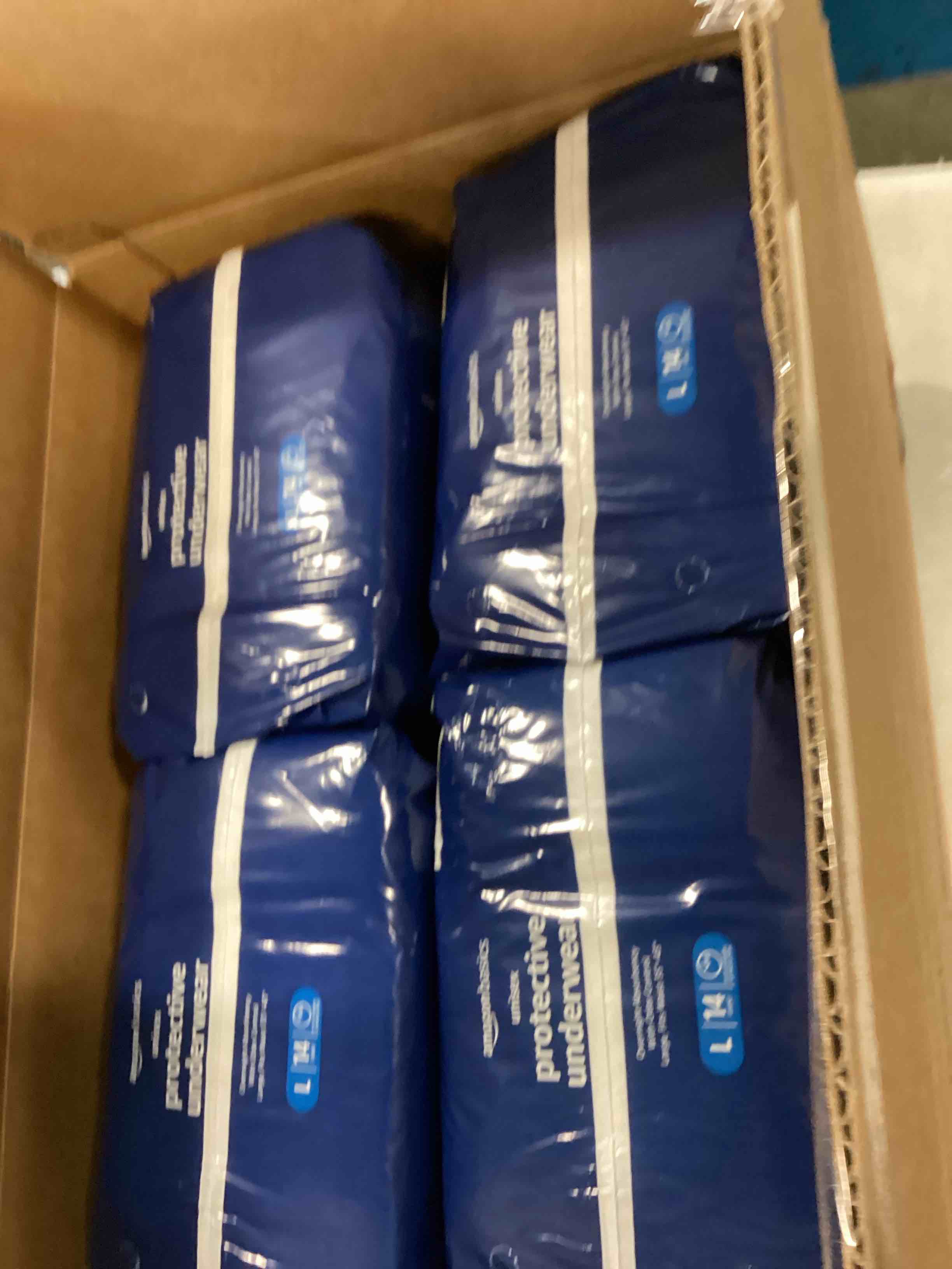 Amazon Basics Incontinence Underwear for Men and Women, Overnight Absorbency, Large, 56 Count, 4 Packs of 14 (Previously Solimo)