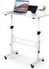 KLSMYHOKI Standing Desk Adjustable Height, Mobile Stand Up Desk with Wheels Small Computer Desk Rolling Desk, Portable Laptop Desk White Standing Table Home Office Desks 16"x31.5" Height 27"-43.5"