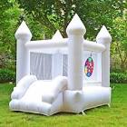White Bounce House, Bounce House with Blower, Inflatable Bouncer, Children's Toy, Sewn with Extra Thick Material for Durability