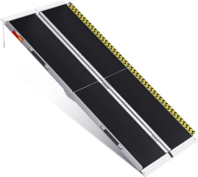 VNN Portable Wheelchair Ramp 2FT, Non-Slip Aluminum Folding Handicap Ramp, Door Threshold Wheelchair Ramps for Home, Wheel Chair Ramp for Home Steps, Scooter Ramp for Car, Doorways, Curbs, Stairs