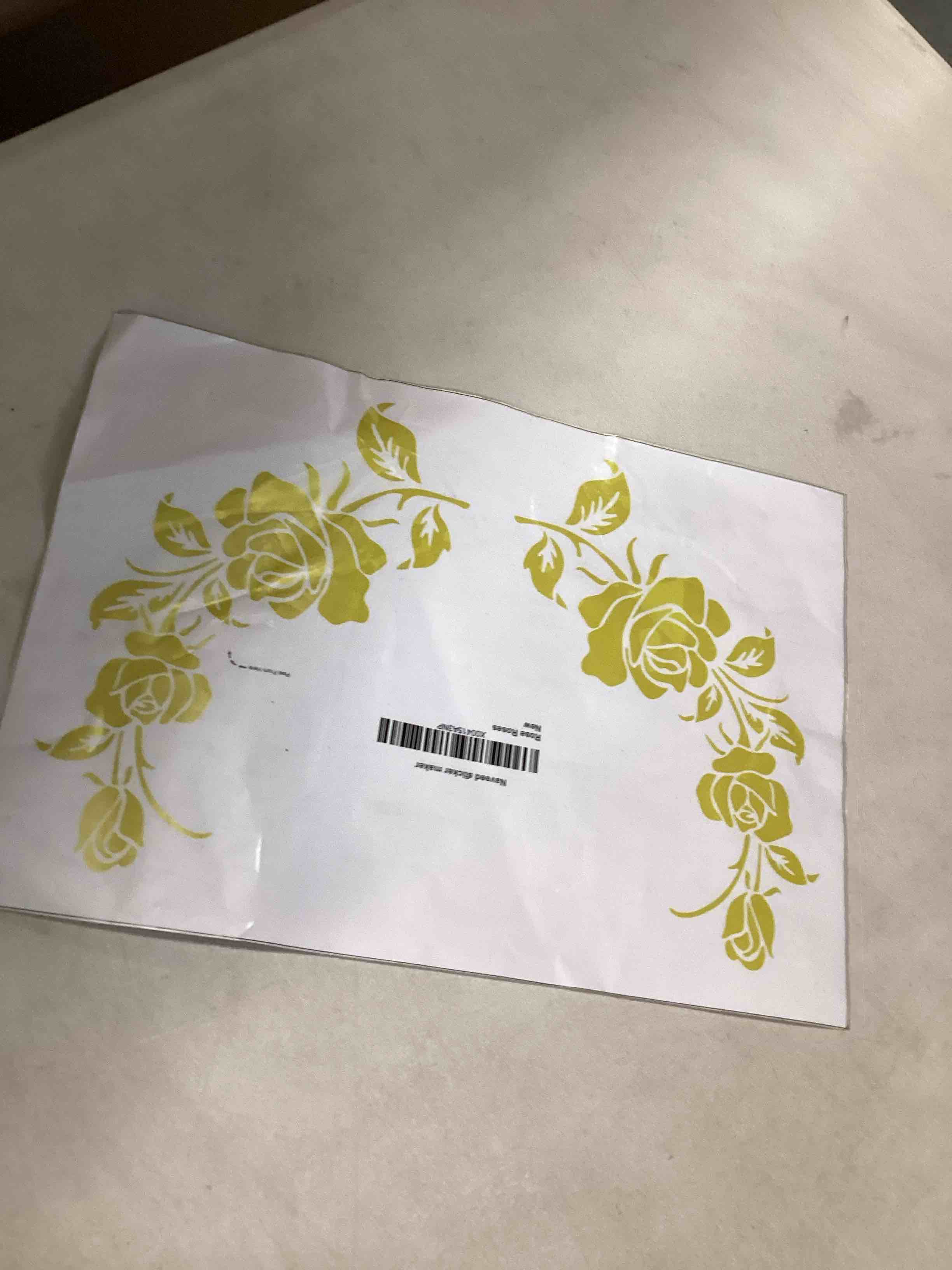 Flower Glossy Wall Glossy Glass Sticker, 8.5 x 5.5 Inches Yellow