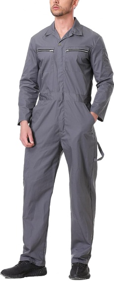 TopTie Men's Long Sleeve Coverall Action Back Coverall with Zipper Pockets, Mechanic Uniform. similar product