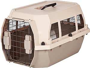 Amazon Basics Pet Carrier Kennel With Metal Wire Ventilation, 23-Inch