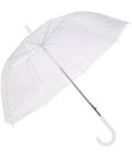 The Weather Station Rain Umbrella, Automatic Compact Clear Dome Folding Umbrella, Windproof, Waterproof, Lightweight, and Packable for Travel, Full 52 Inch Arc, White