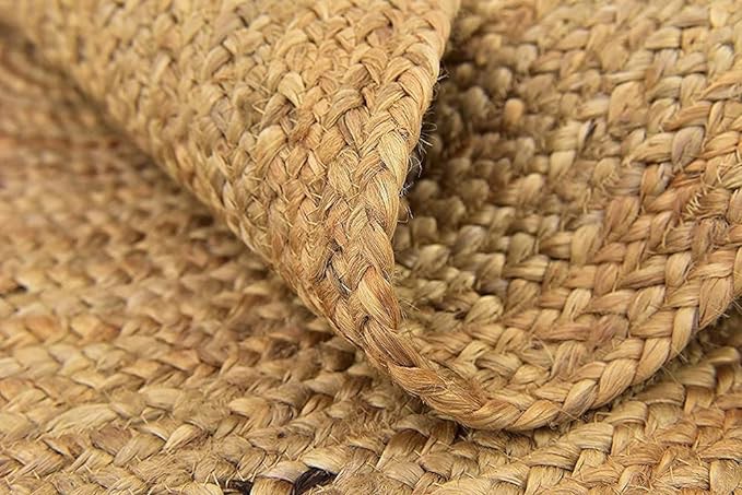 100% Hand Woven Jute Area Rug Natural Color MC174 (5'RD, Natural)